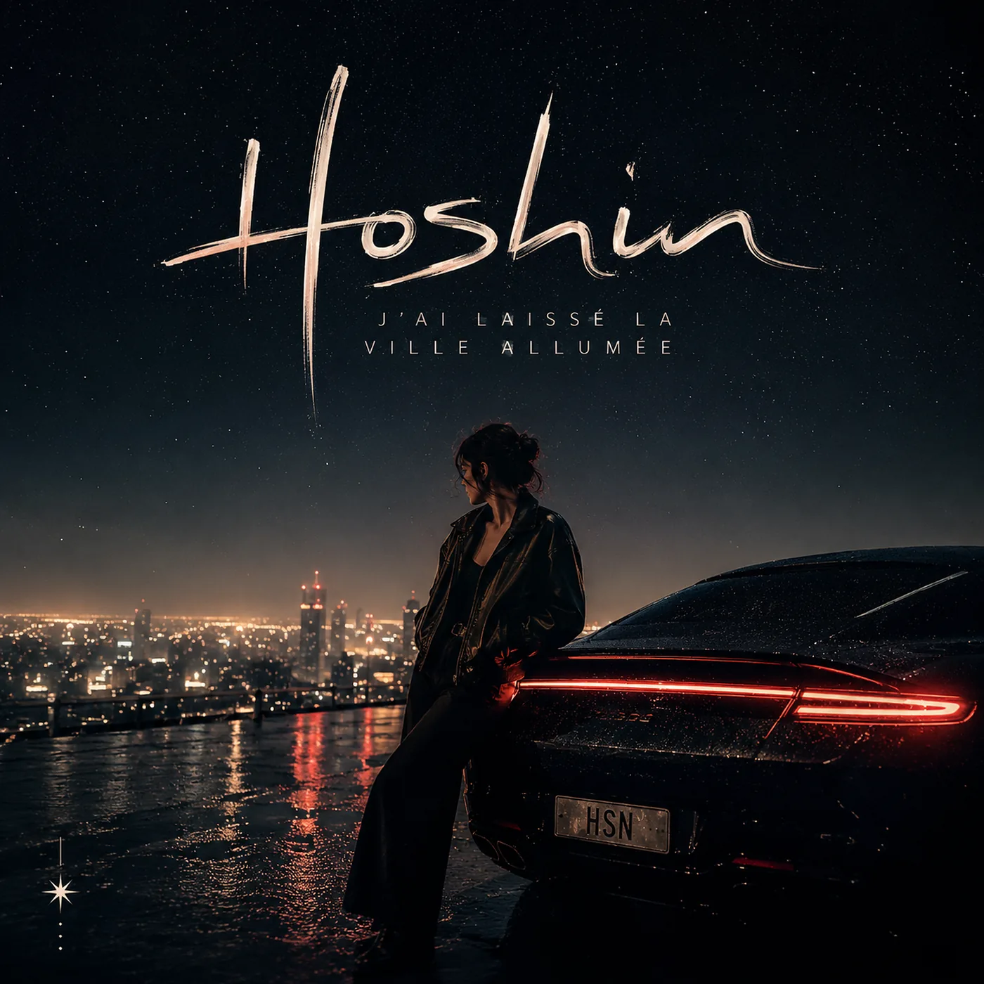 Pochette J'ai laisse la ville allumee de HOSHIN